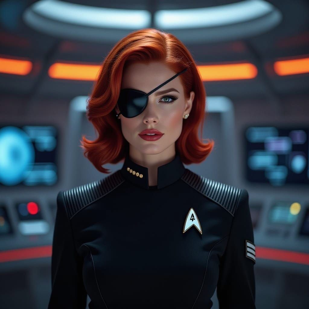 Starfleet Captain Commands NCC-1701 with Fearless Determinat...