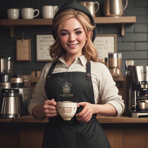 Smiling Gnome Barista Makes Coffee