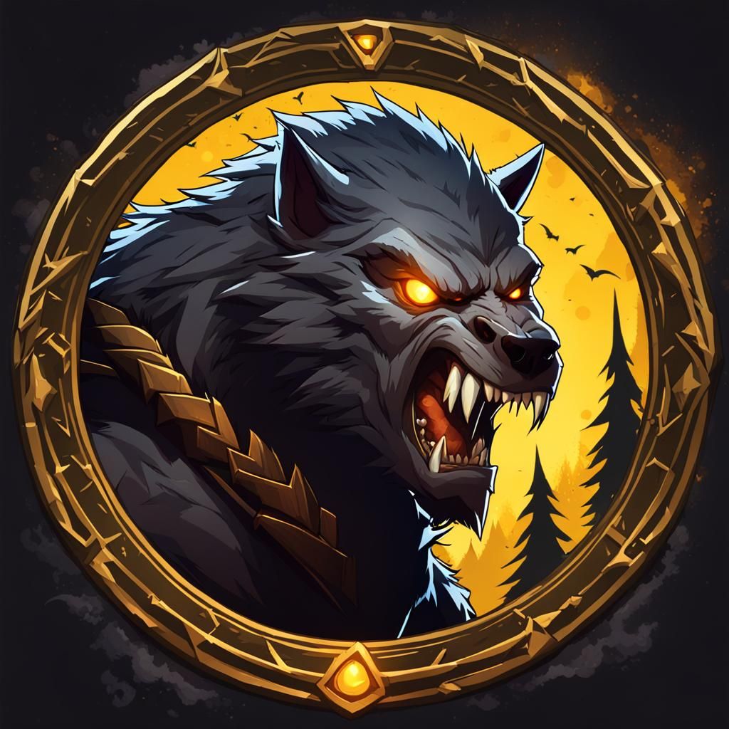 Monstrous Werewolf Character Portrait Icon