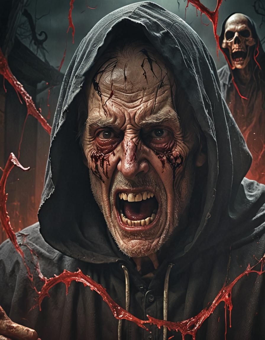 Old Man's Terror: A Hyperrealistic Digital Painting