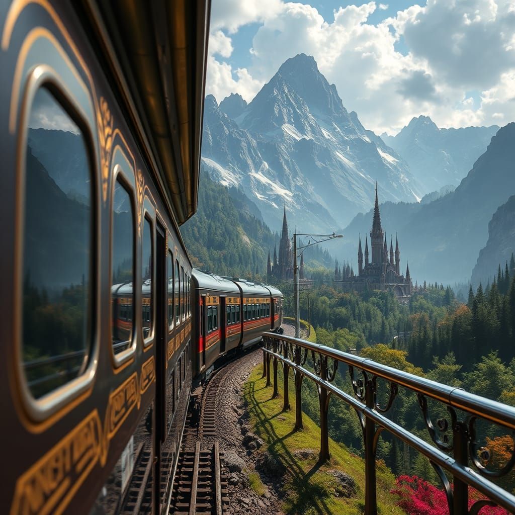 Luxurious Train Journey Through Breathtaking Landscape