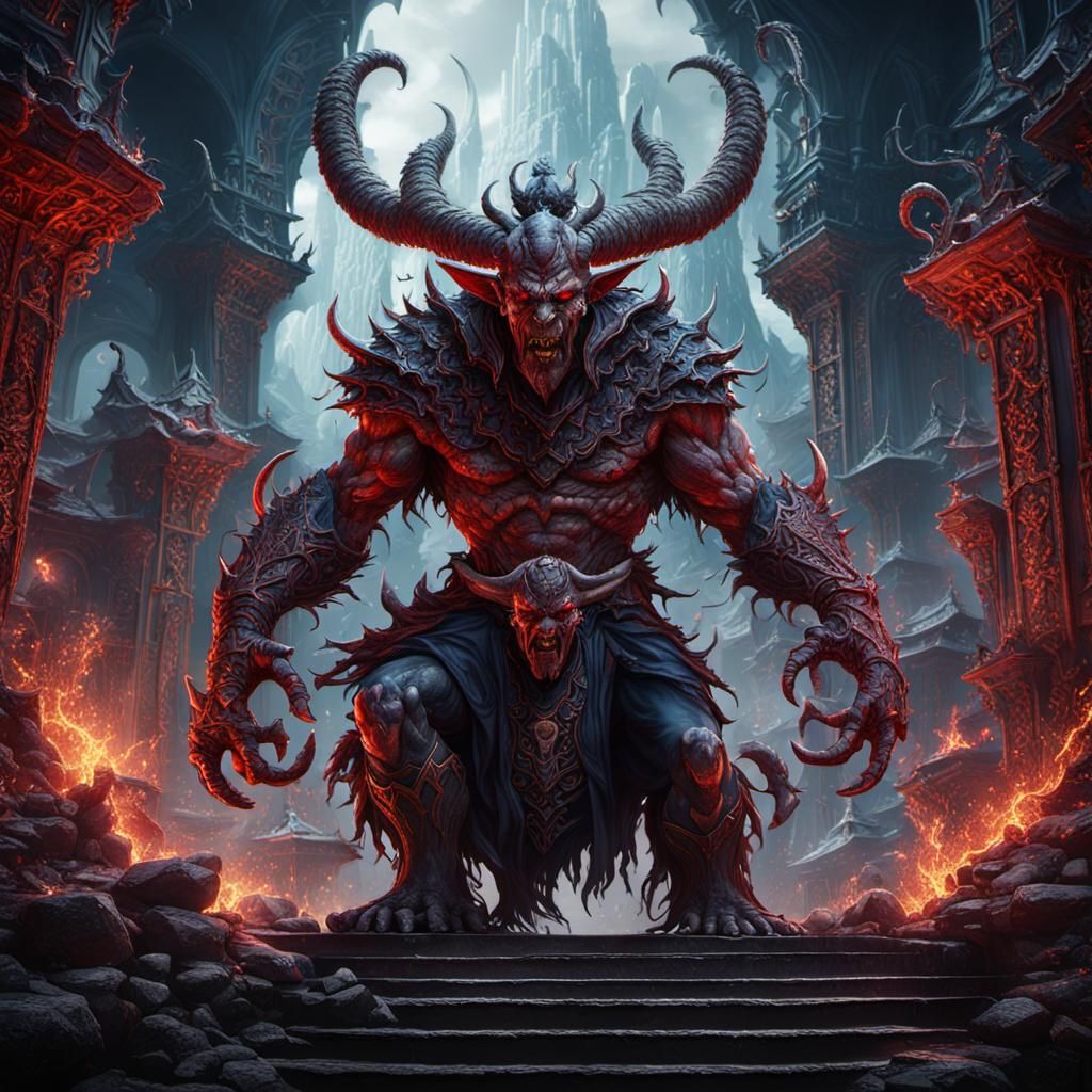 Detailed Matte Painting of Satan in Unreal Engine