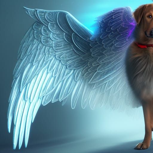 Dog with Angel Wings: Fantasy Concept Art