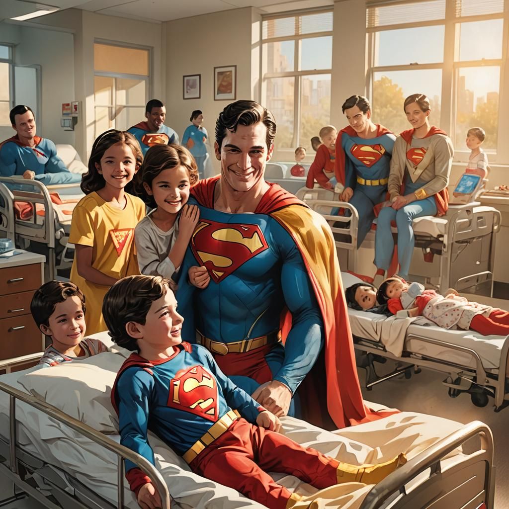 Superman's Heartwarming Hospital Visit: A Comic Book Scene
