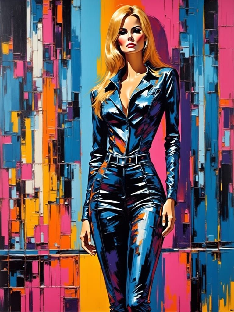 Abstract Brutalist Space Traveler in Bold Impasto