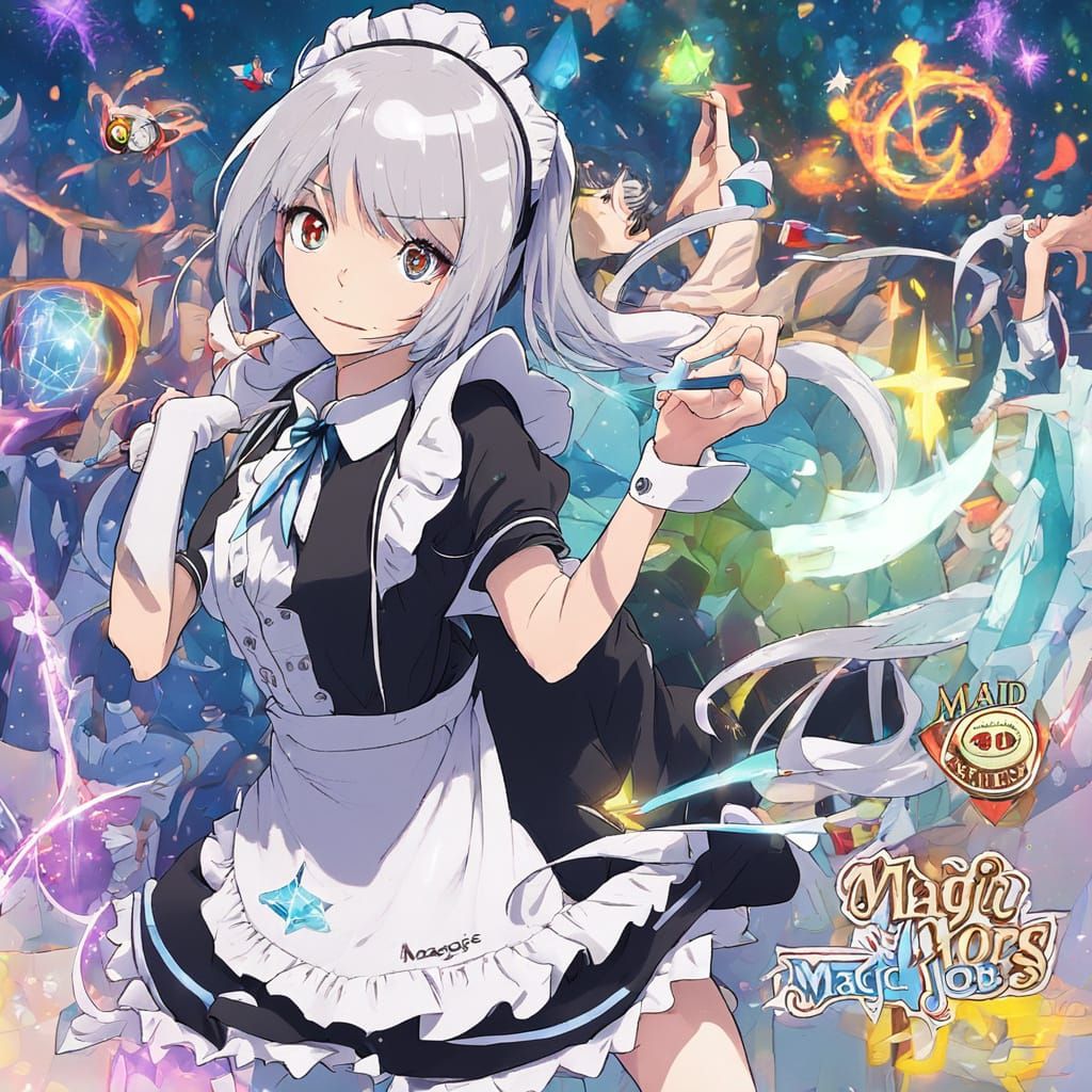 AI Generated Image: Maid Performing Magical Chores