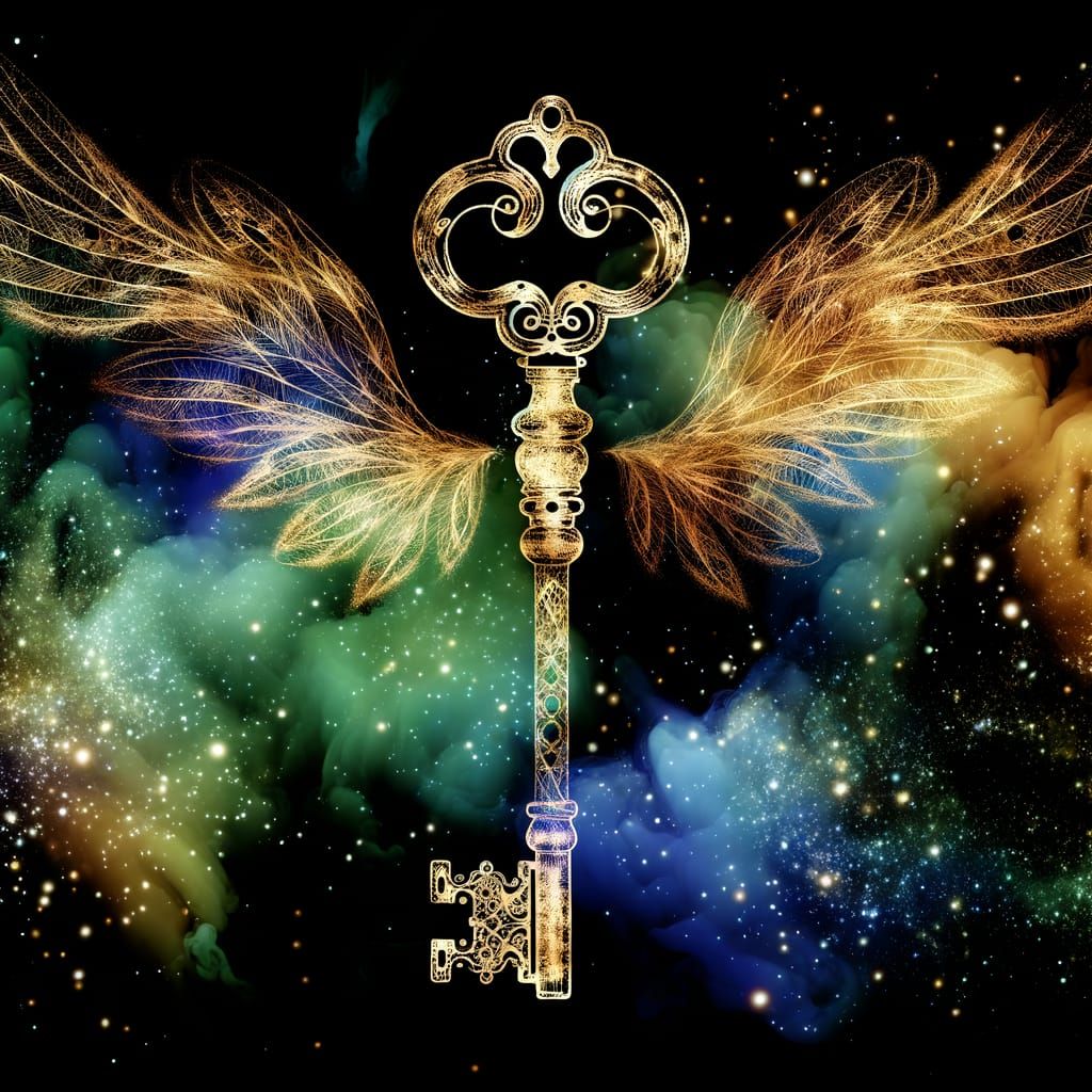 Ancient Key Unveils Magical Realm in Vibrant Light