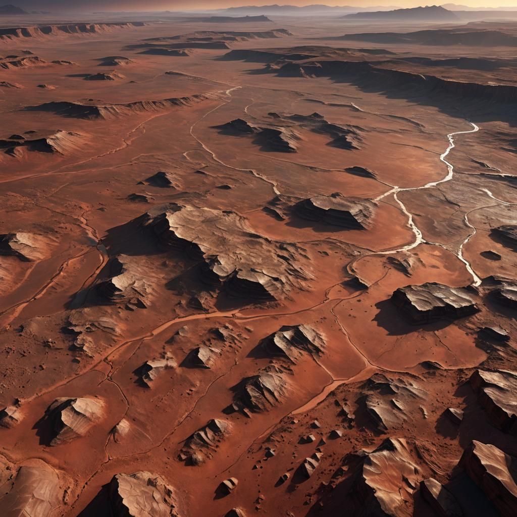 Vibrant Mars Landscape in Detailed Matte Painting