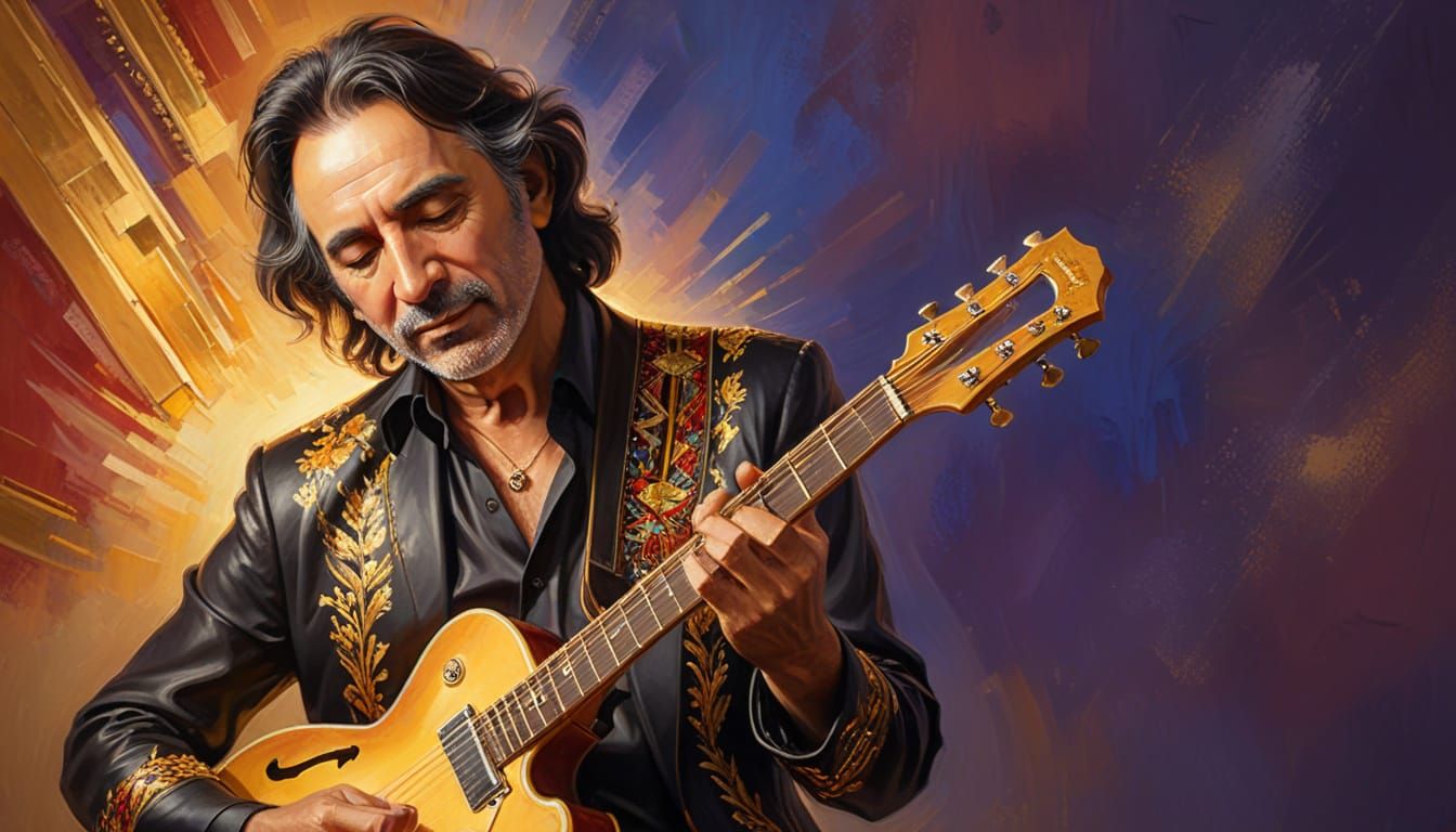 Music Legend Portrait as Vibrant Oil Painting