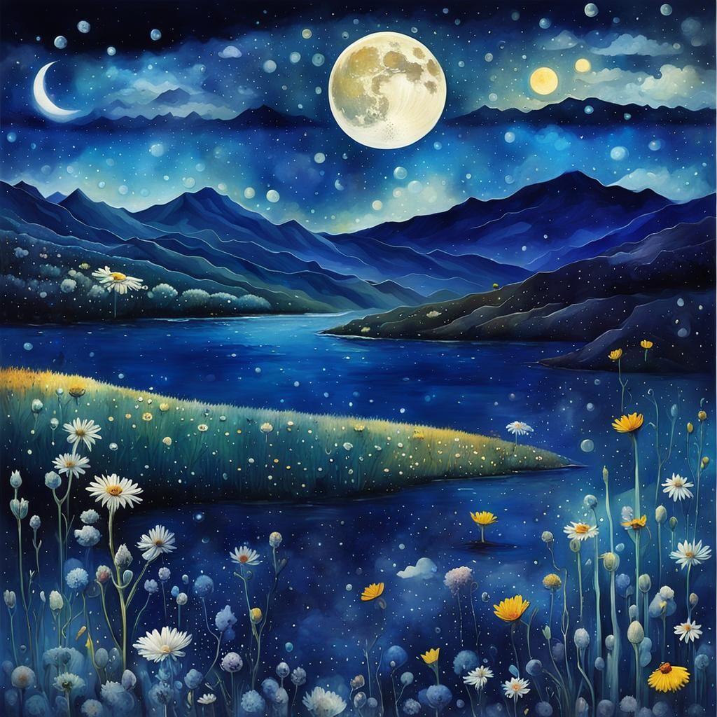 Surreal Yin Yang Hourglass Fingerprint Landscape