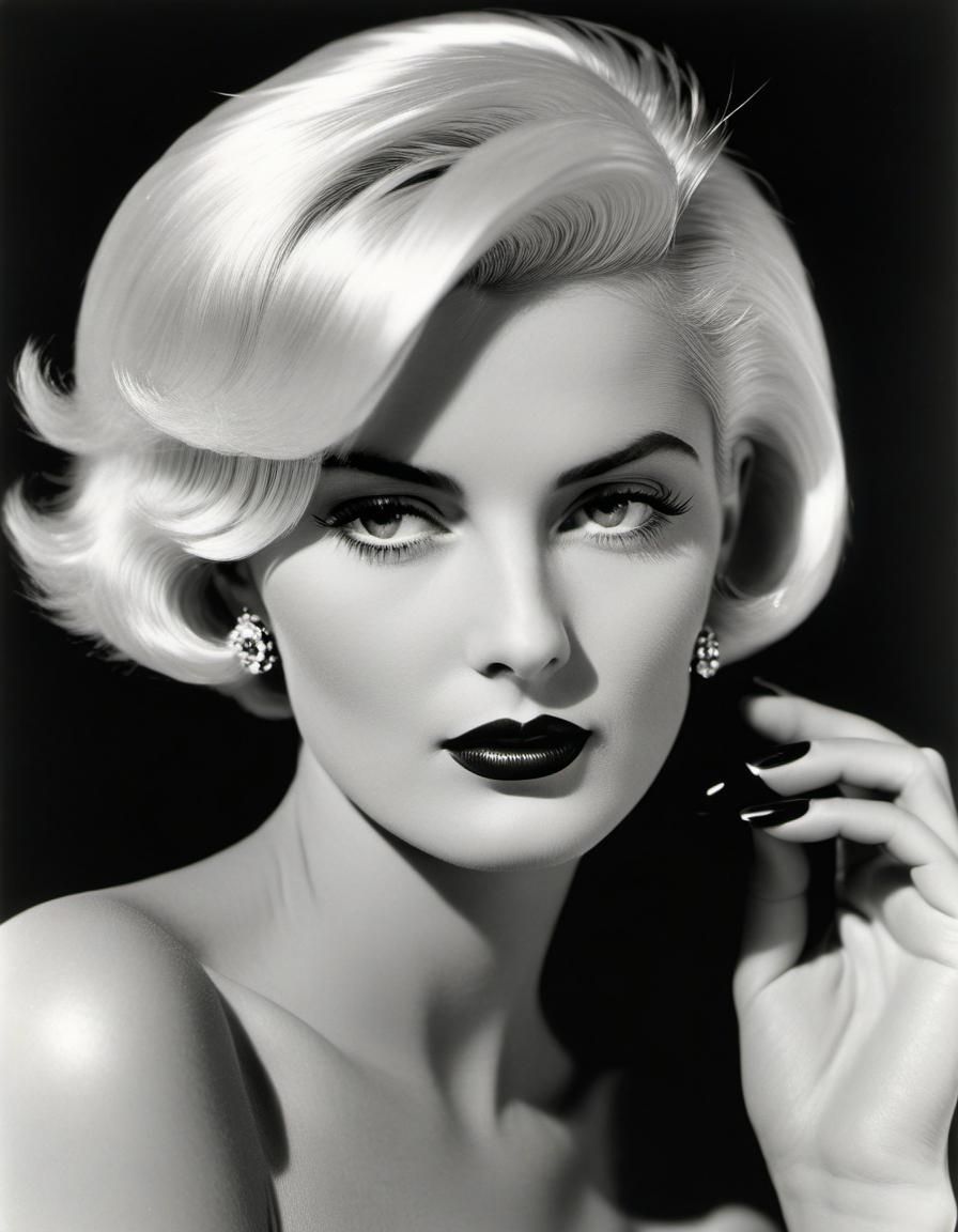 Glamorous 1950s Portrait in Helmut Newton Style