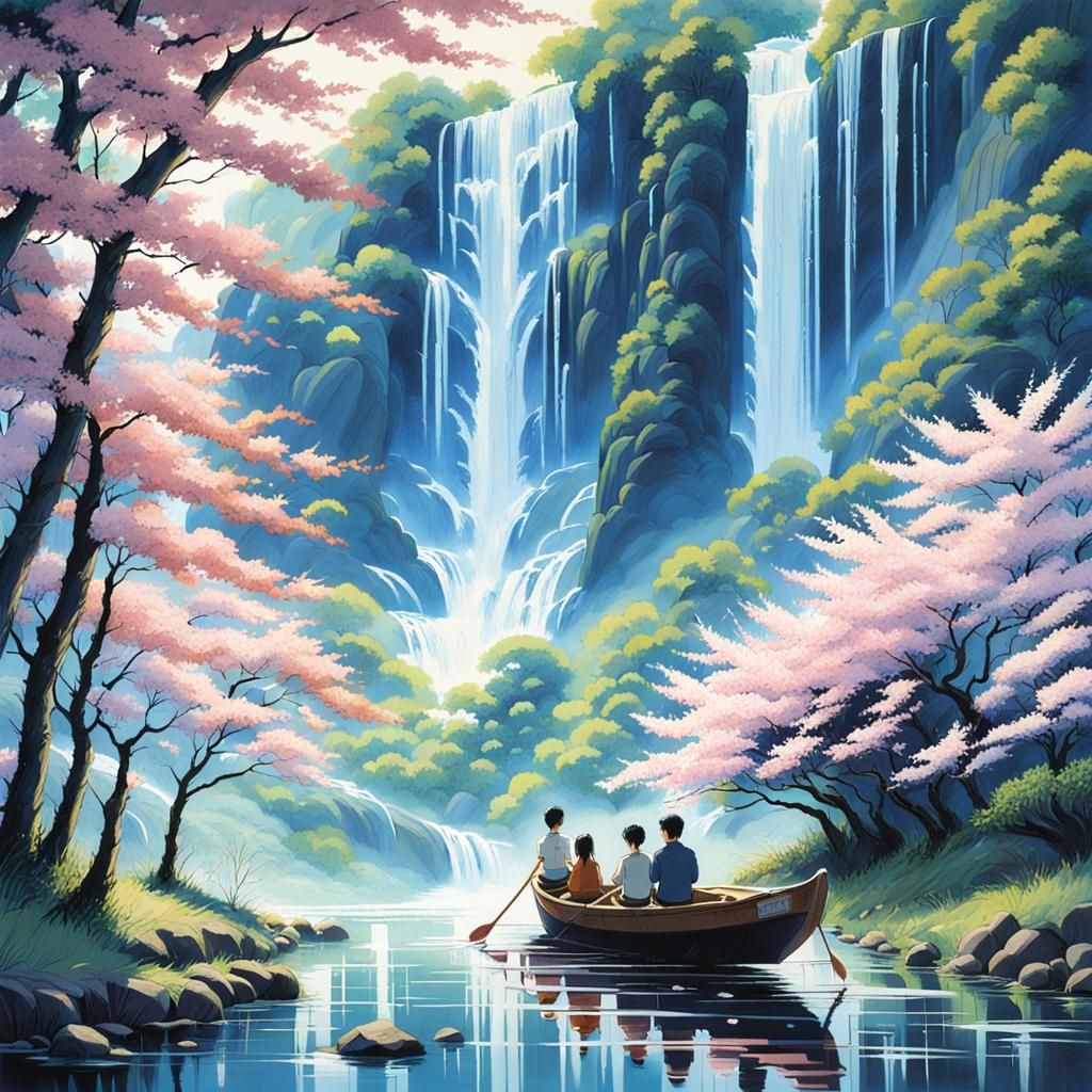 Lovers in Rowboat, Anime Key Visual Style