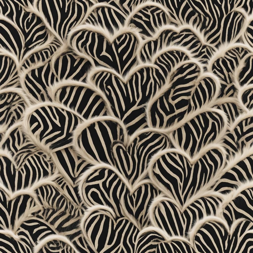 Volumetric 3D Zebra Fur Love Heart
