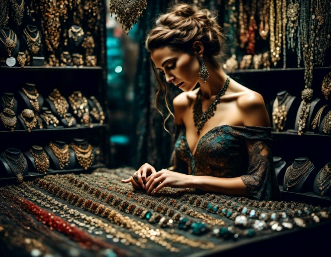 woman making jewellery