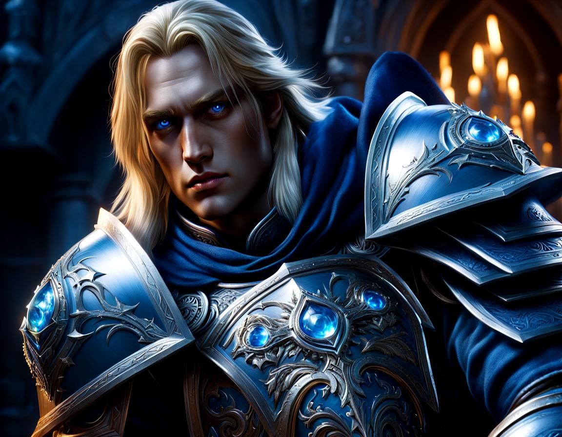 Arthas Menethil: Detailed Close-Up Portrait