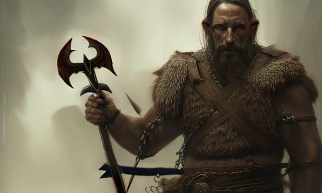 Viking Warrior Portrait in Dark Fantasy Style