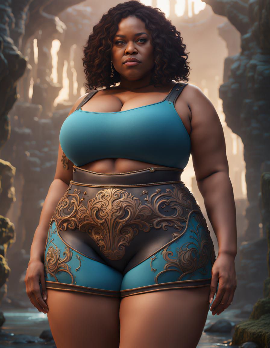 plus size booty short mockup