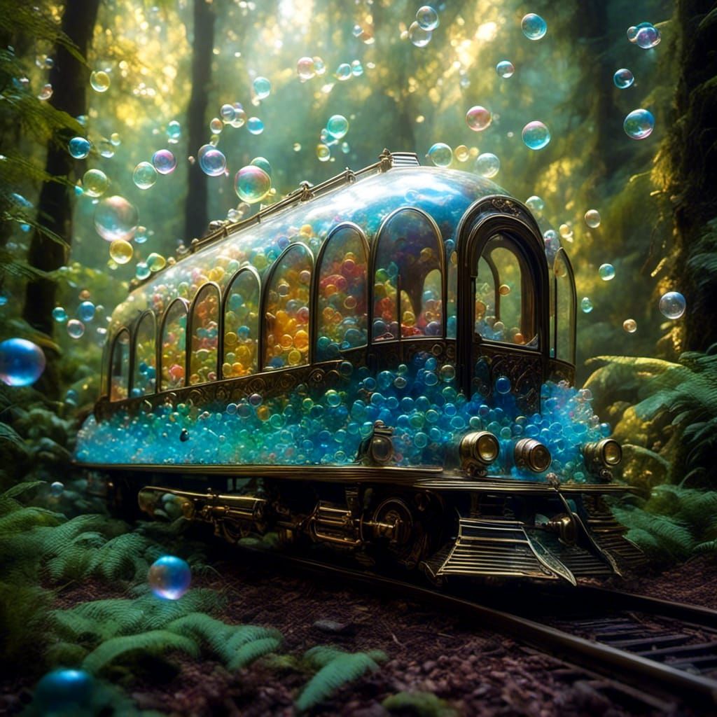 Ethereal Glass Bubble Train Dreamscape