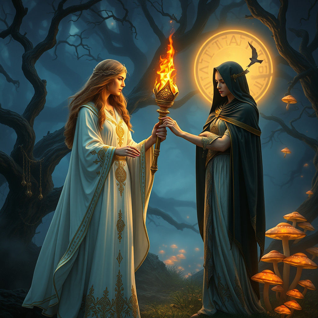 Goddesses of Magic and Wisdom Unite in Ethereal Torch Passin...