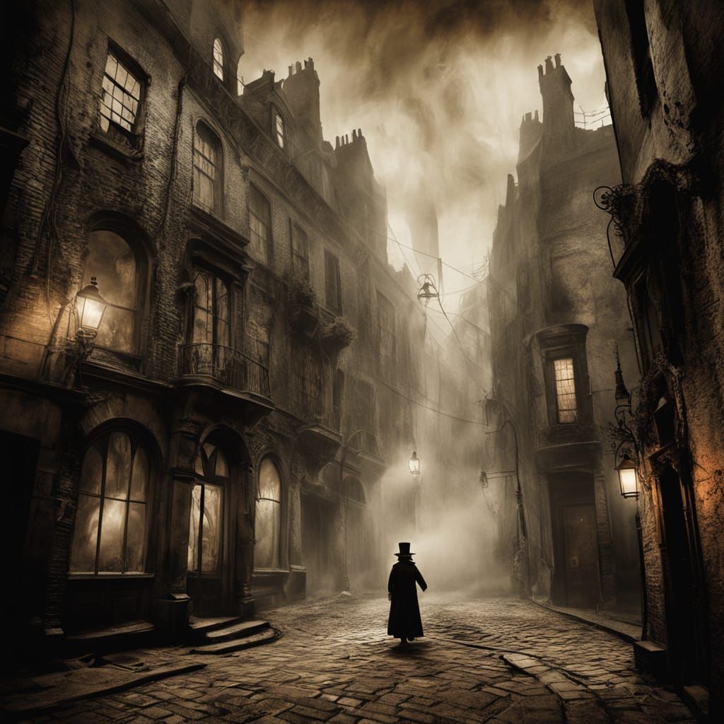 Surreal Victorian London in Haunting, Abstract Expressionism