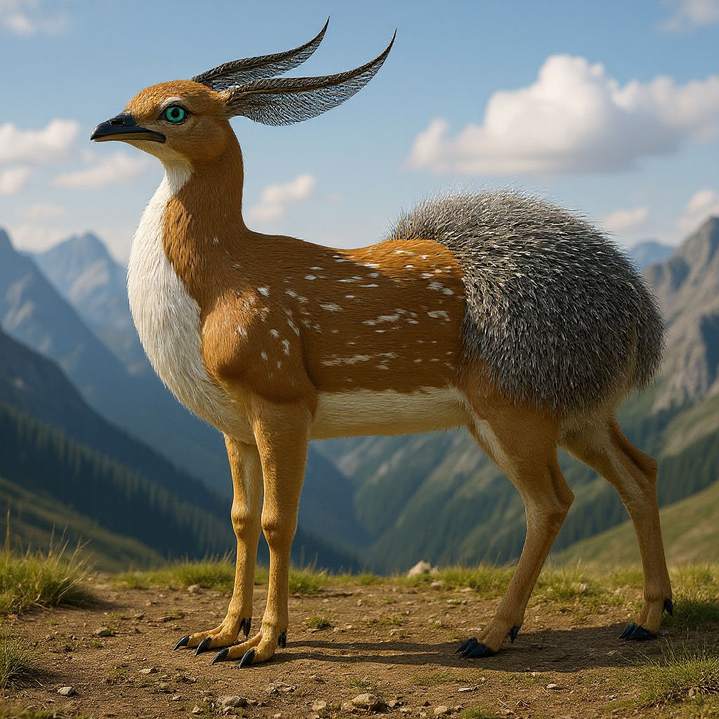 Pheasant-Headed Fawn Hybrid Creature
