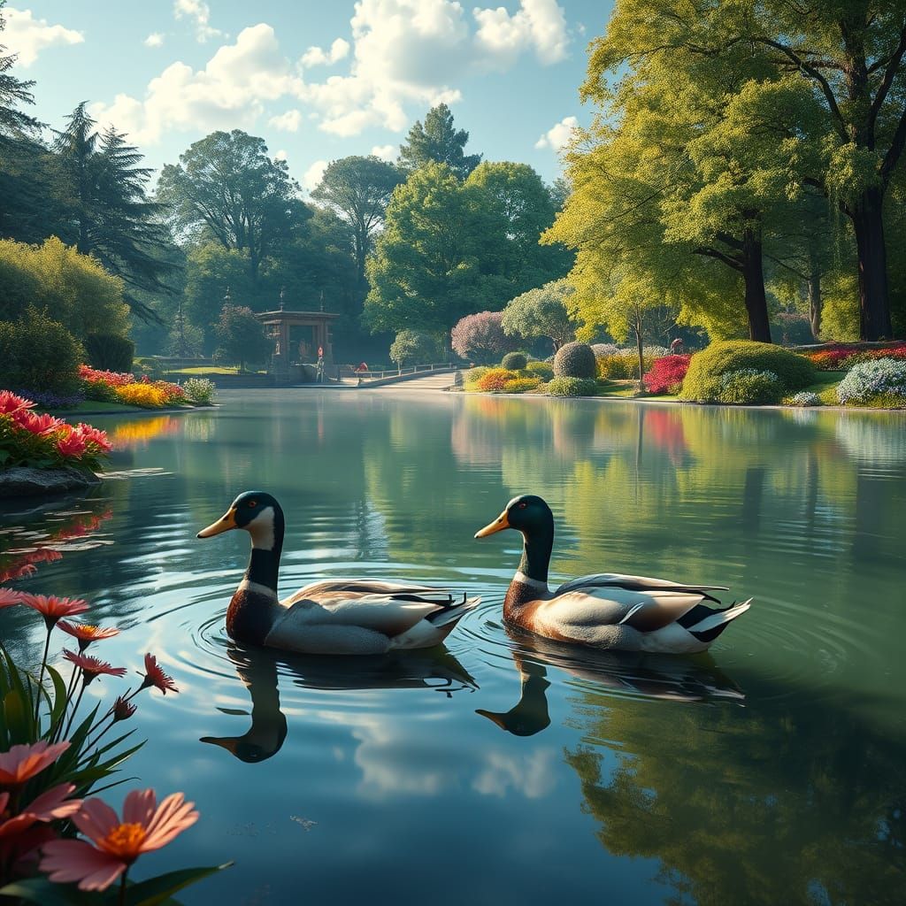 Ducks in a Pond: Cinematic Digital Matte Painting