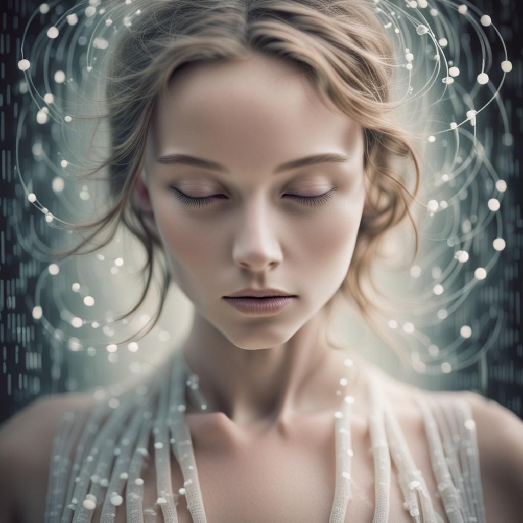 Ethereal Feminine Dream in Binary Code