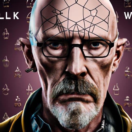Hyperrealistic Portrait of Walter White in 64 Megapixels