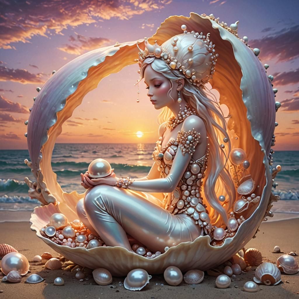 Epic Sunset Fairy in Pearl Shell Harmony