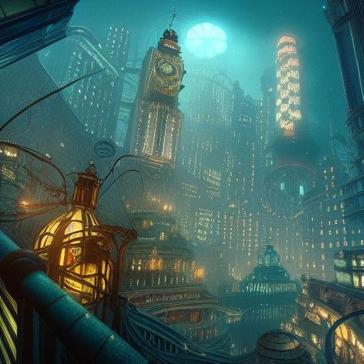 Bioshock Rapture: Underwater City in Art Nouveau Style