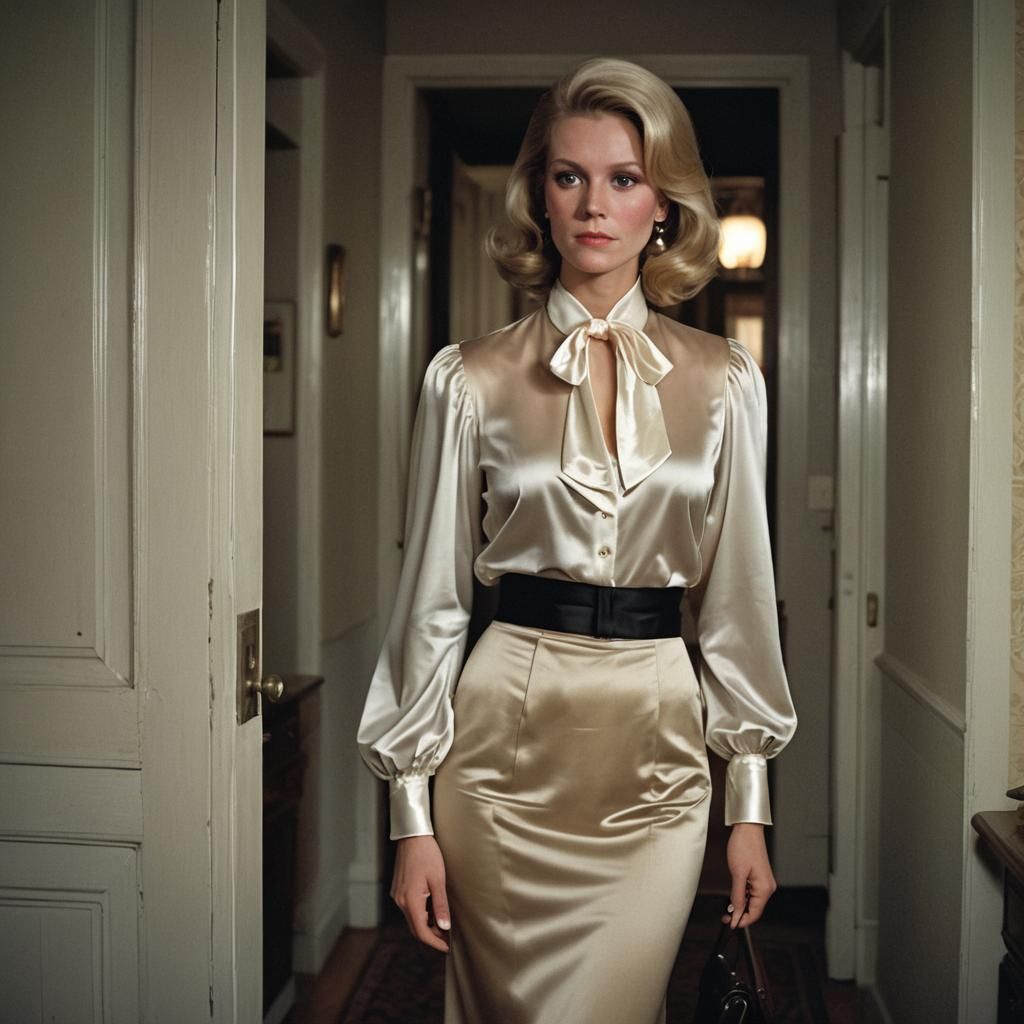 Woman in Doorway: 1970s Style Portrait