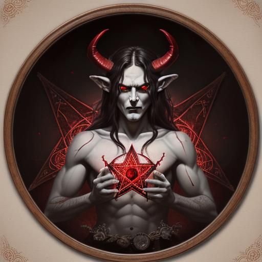 Infernal Stitches: Unveiling Satan's Secret Embroidery Board Adorned with Fiery Pentagram