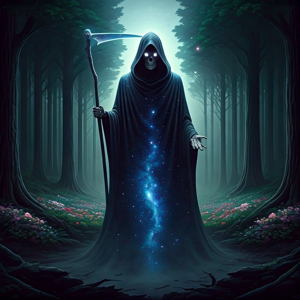 The Celestial Reaper Stands Eternal Amidst Cosmic Balance
