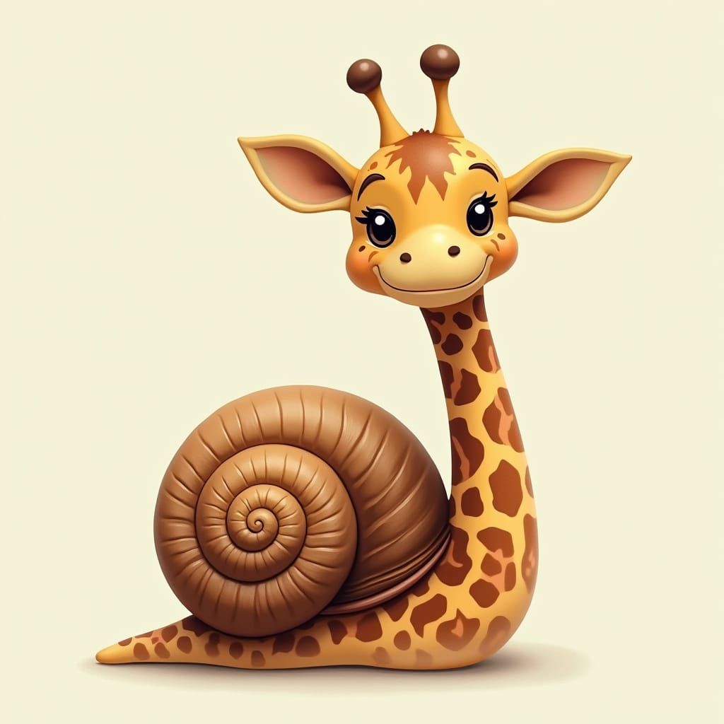 Cute Giraffe Snail Hybrid Creature