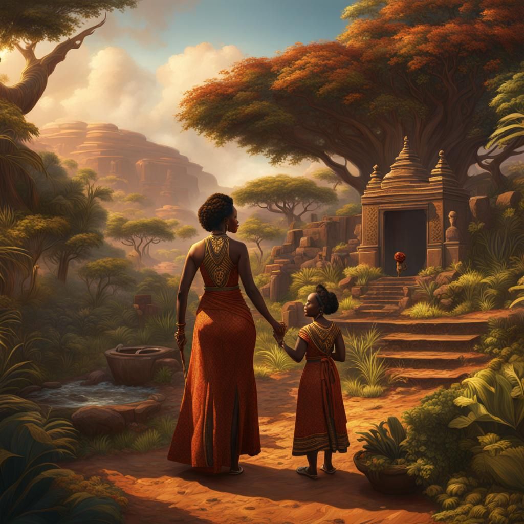 African Mother's Day Fantasy Concept Art