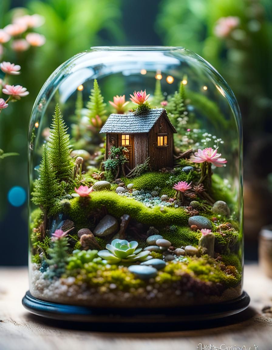 Fantasy Forest Terrarium in Macro Photography