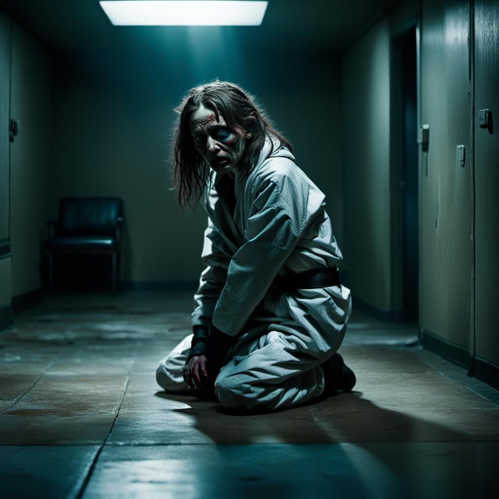 Terror in Padded Room: Suspense Horror Movie Poster