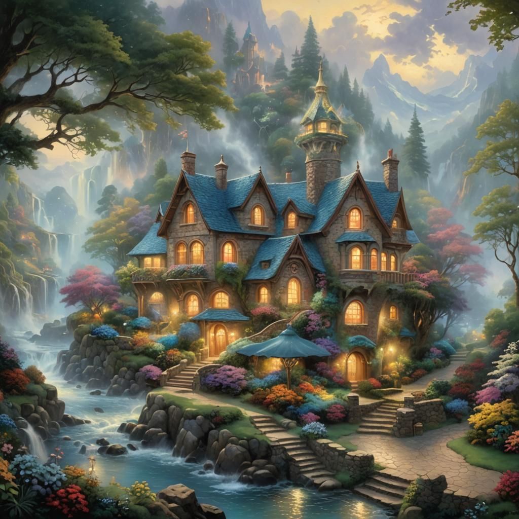 Ethereal Fantasy House in Mist