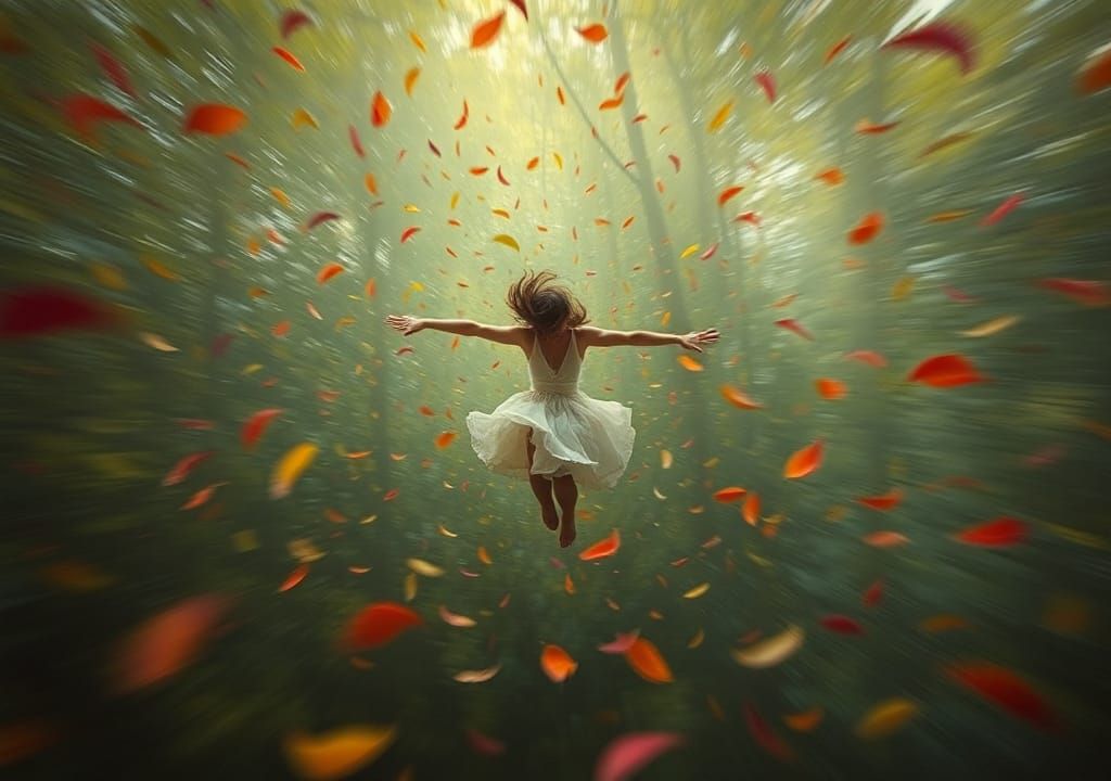 Mid-Air Suspension in Dreamlike Surreal Landscape