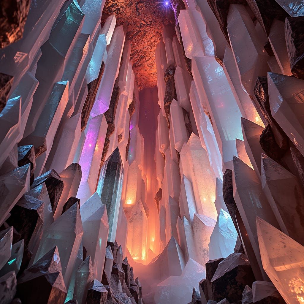 Majestic Crystal Cavern with Ethereal Light