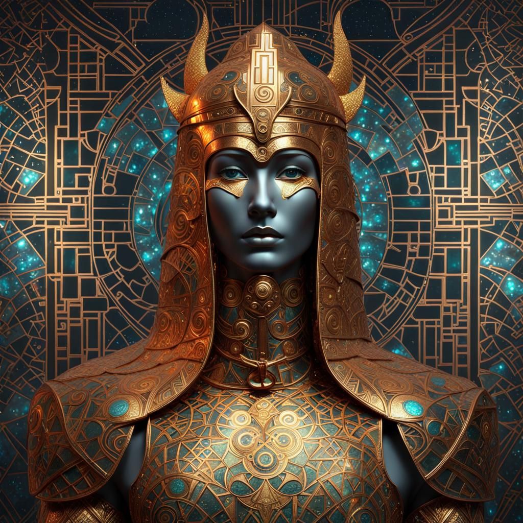 Talos of Greek Mythology in Klimt Style