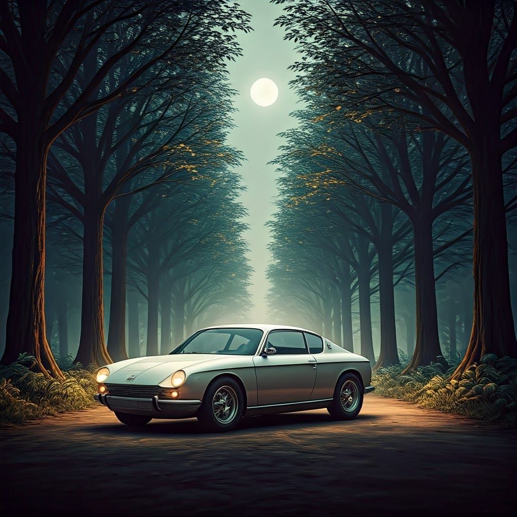 Retro-Futuristic 1965 Peugeot 208 Concept in Enchanted Moonl...