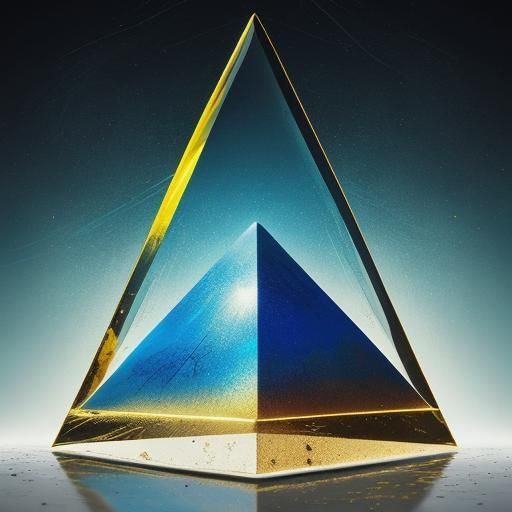 Golden Hourglass Pyramid in Graffiti Splash Art