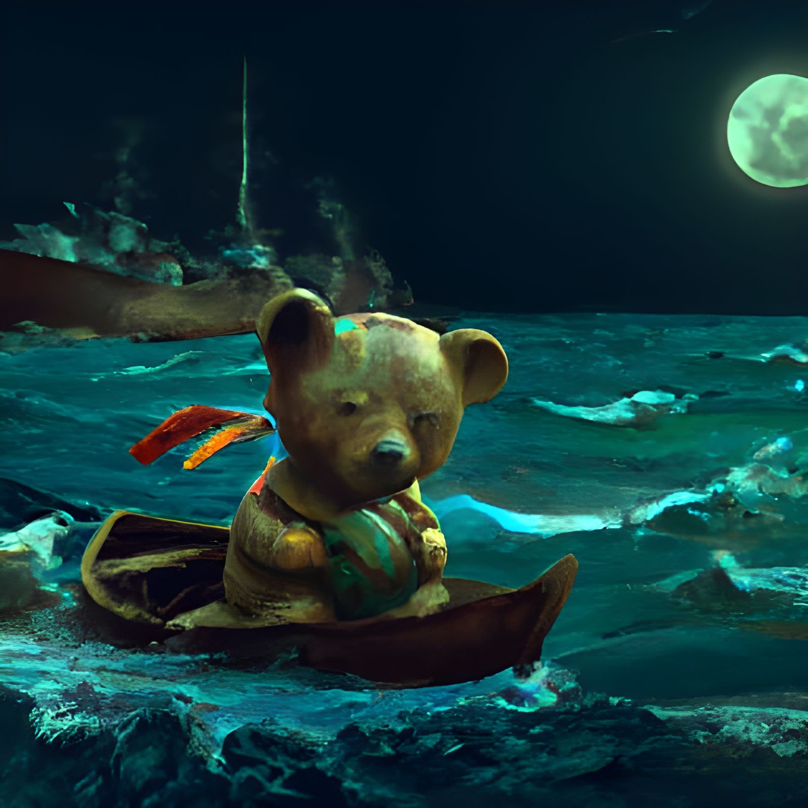 Teddy Bear Shipwreck in Sinister Dark Fantasy