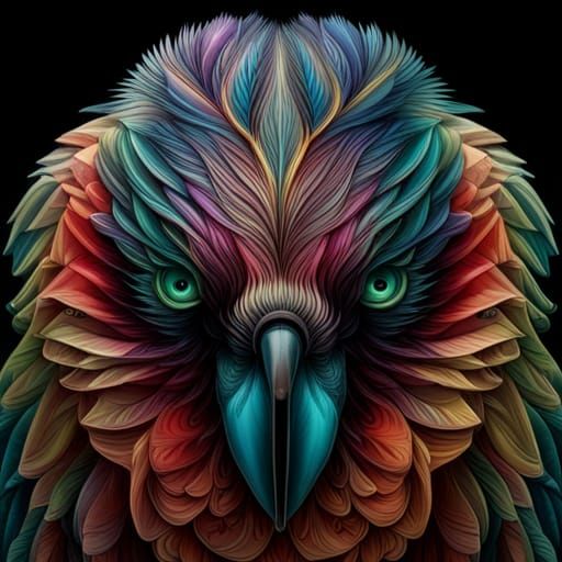 Iridescent Raven Head with Metal Sheen