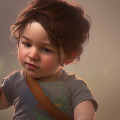 Toddler Portrait in Digital Art Style
