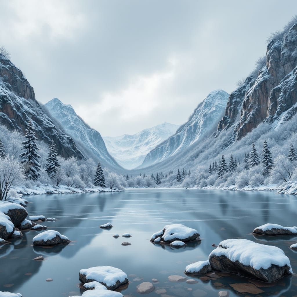 Desert Snowstorm: A Surreal Winter Wonderland Landscape