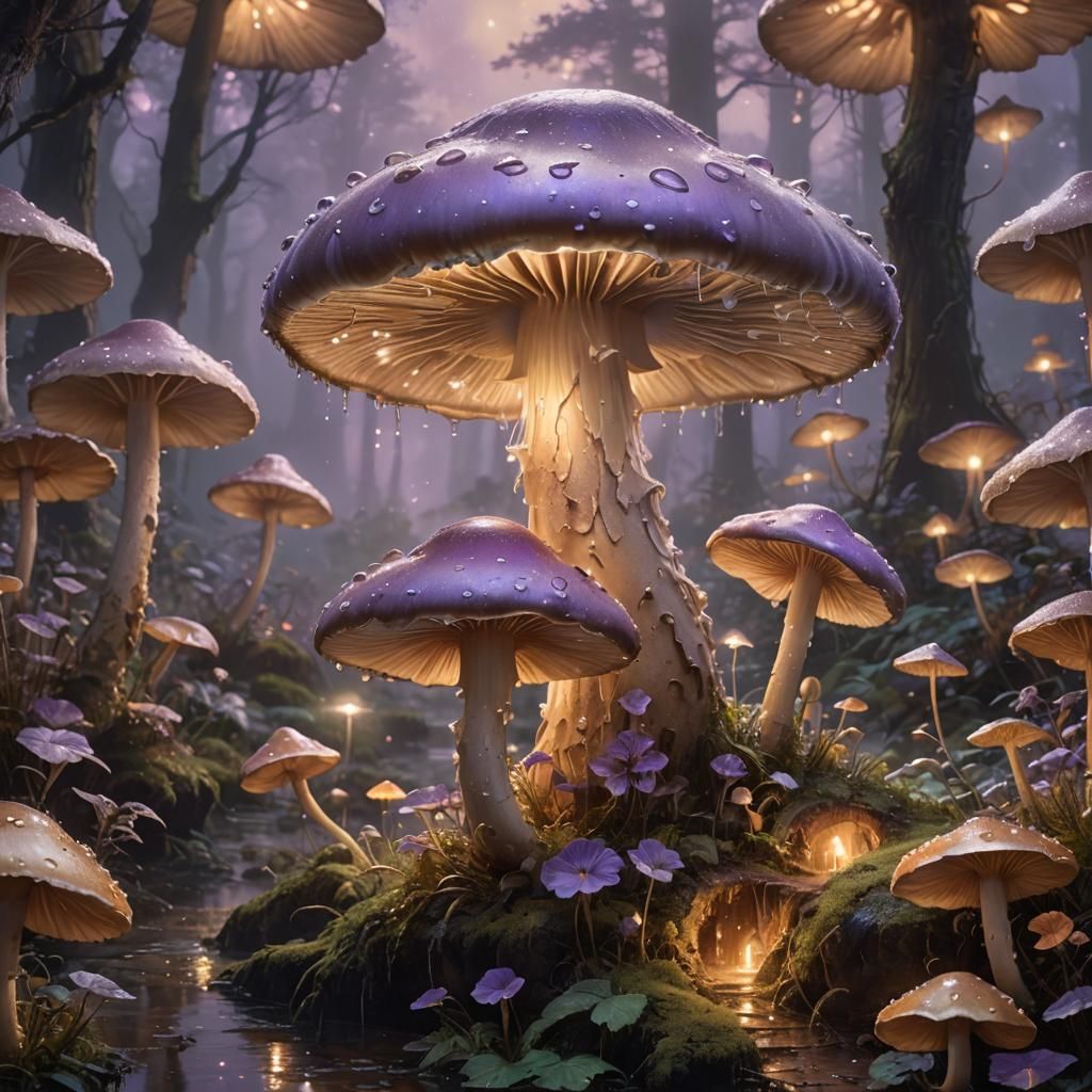 Glowing Mushroom in Ethereal Fantasy Artwork