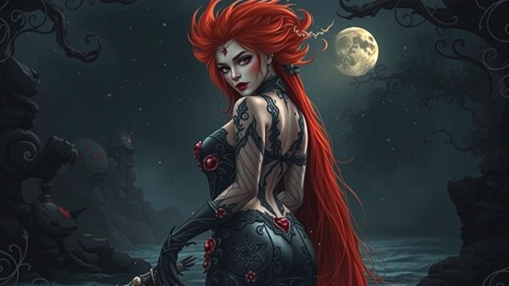 Whimsical Gothic Fantasy Maiden in Luxurious Silver Coat