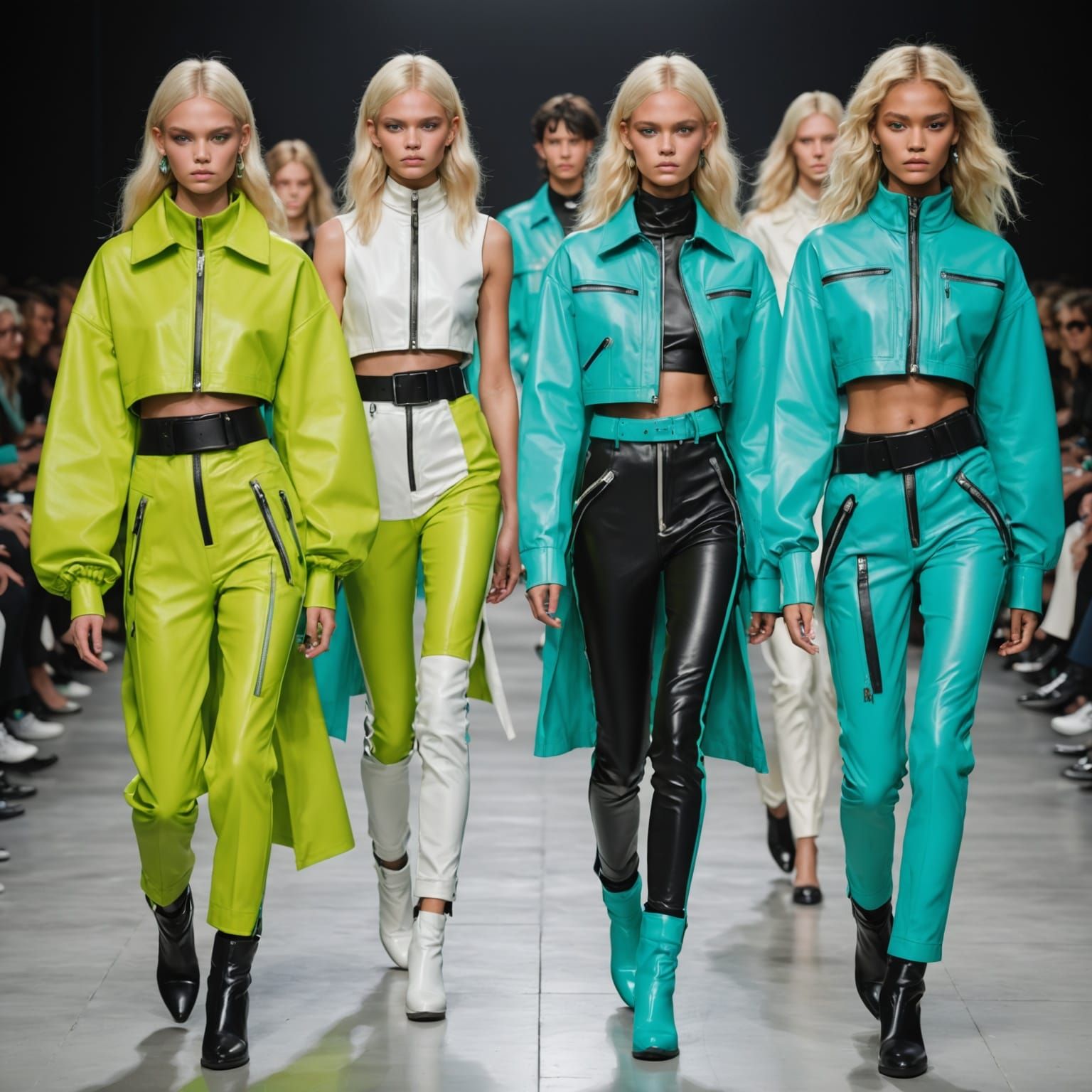 Extraterrestrial Fashion Runway Show in Photorealistic Detai...